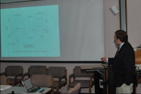 Dr. Hipel delivering his lecture at Purdue University.