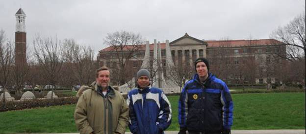 Dr. Hipel, Datu Agusdinata (center), and Conrad Hipel (right) at the Purdue campus 